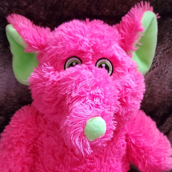 Pink & Green Elephant Plush Stuffed Animal - Picture 11 of 11